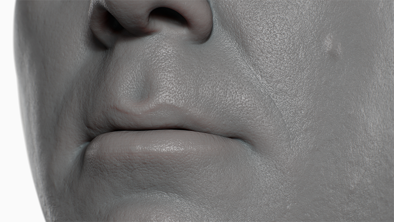 High resolution skin displacement maps